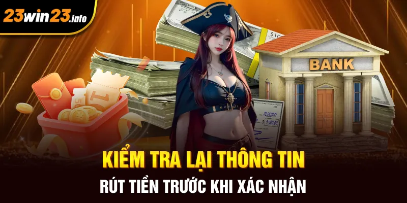 Kiểm tra lại thông tin rút tiền trước khi xác nhận Kiểm tra lại thông tin rút tiền trước khi xác nhận